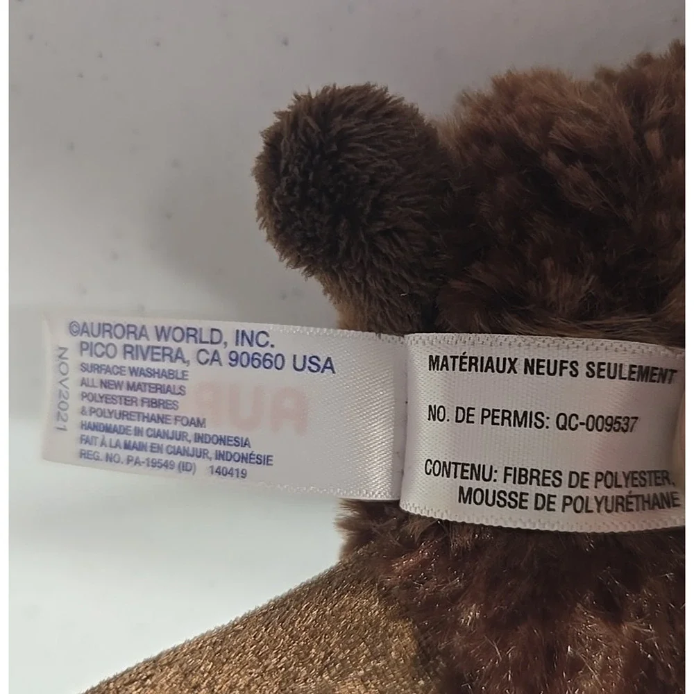 Aurora World 2021 Bat Mini Flopsie Brown Plush Stuffed Toy 6 Inch Halloween
